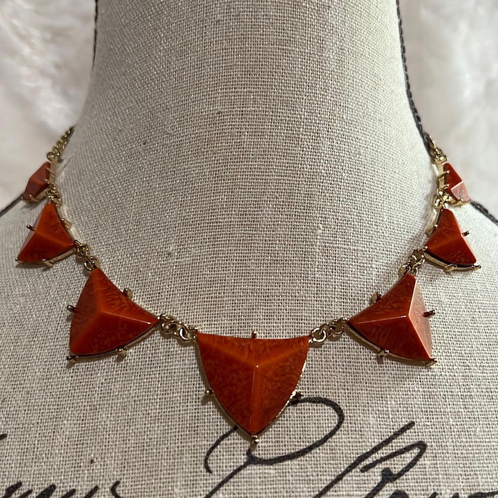 Amrita Singh Coral Jeweled Bib Necklace. New with tags!